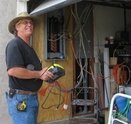 Butch working on the new sub-panel